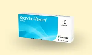Opakowanie Broncho-Vaxom dla dorosłych, 10 kapsułek. Przed użyciem zapoznaj się z ulotką, by poznać potencjalne broncho vaxom skutki uboczne.