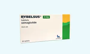 Opakowanie leku Rybelsus 3 mg, zawierające 30 tabletek do stosowania doustnego. Dostępny bez recepty.