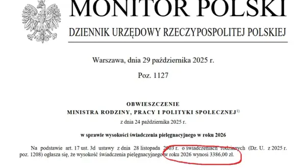 Świadczenia dla opiekunów 2026: Wspierające czy pielęgnacyjne?